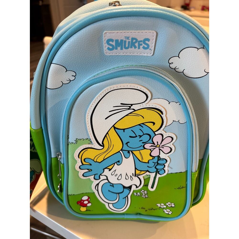 Smurfs Spring Is In The Air Smurfette Women's 10.5 " Mini Backpack, Blue